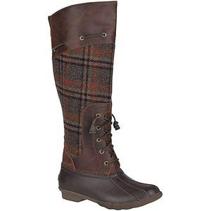 WOMEN'S SALTWATER SELA TALL BOOT IN PLAID BY SPERRY - 6.5
